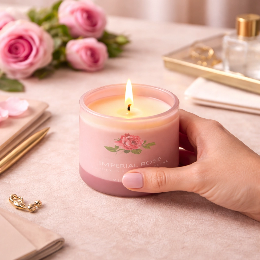 MirMia Blush Rose Elegance Luxury Scented Candle (2)